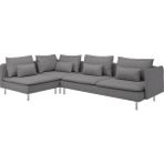 IKEA Gri Lüks Kanepe - 4'lü Köşe Kanepe