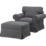 IKEA Gri Şık Berjer Koltuk - Tekli Koltuk ve Puf