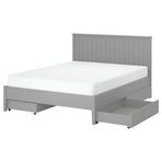 IKEA GULLABERG/LURÖY çift kişilik karyola gri - 99614849
