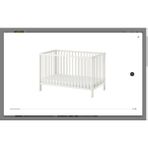 IKEA Gullıver Bebek Karyolası Beyaz Modern Tasarım 60X120 cm Çam Malzeme ile Dayanıklı Yapı