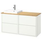 IKEA HAVBACK/ALSKEN/ORRSJÖN lavabo dolabı kombinasyonu beyaz-bambu - 49528514