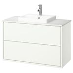 IKEA HAVBACK/TOLKEN/ORRSJÖN lavabo dolabı kombinasyonu beyaz-beyaz mermer görünüm - 99521534
