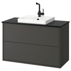 IKEA HAVBACK/TOLKEN/ORRSJÖN lavabo dolabı kombinasyonu koyu gri-siyah mermer görünüm - 29521537