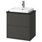 IKEA HAVBACK/TOLKEN/ORRSJÖN lavabo dolabı kombinasyonu koyu gri-siyah mermer görünüm - 69521347
