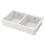IKEA HAVSEN çift gözlü eviye beyaz - 90359216