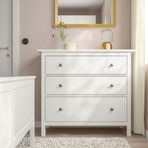 IKEA HEMNES 3 çekmeceli şifonyer beyaz vernik - 80424745