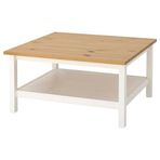 IKEA Hemnes Beyaz Vernik Açık Kahverengi 90x90 cm Orta Sehpa