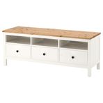 IKEA HEMNES TV Sehpası Beyaz Vernik Açık Kahverengi 148x47 cm