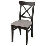IKEA INGOLF döşemeli ahşap sandalye venge-nolhaga gri-bej - 00473075