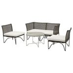 IKEA JUTHOLMEN/KROKHOLMEN bahçe oturma grubu koyu gri - 59578221