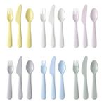 IKEA Kalas Bebek/Bebek 18 Parça Çatal Kaşık Bıçak Seti, Pastel Çok Renkli, BPA içermez