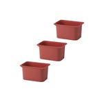 IKEA KALİTELİ 3 Adet Plastik Oyuncak Saklama Kutusu 42x30x23 Cm İkea 3'lü Set Düzenleme Kutusu Bordo Kutu
