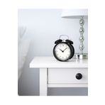 IKEA KALİTELİ Nostaljik Çalar Saat Çap 10 Cm İkea Masa Saati Siyah Renk Yükseklik 14 Cm Çelik Saat