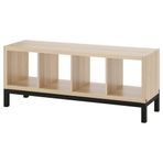 IKEA KALLAX açık raf ünitesi ağartılmış meşe görünümlü-siyah - 39442672