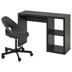 IKEA KALLAX/ELDBERGET çalışma masası ve sandalye venge-koyu gri - 49555017