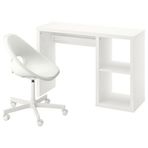 IKEA KALLAX/LOBERGET çalışma masası ve sandalye beyaz - 49555003