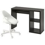 IKEA KALLAX/LOBERGET çalışma masası ve sandalye venge-beyaz - 79555006
