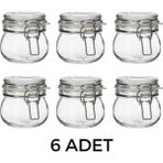 IKEA Kapaklı Cam Kavanoz 13 cl Contalı 7 x 7 cm - 6 Adet - 16 ml - Şeffaf