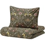 IKEA Karrdunört Çift Kişilik Nevresim Seti Koyu Yeşil Desenli 240X220 50X60 cm Pamuklu Konforlu Yatak Odası Dekoru - 240 x 220 cm