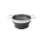 Ikea Katlanabilir Süzgeç, Paslanmaz Çelik-Silikon Meridyendukkan 24 Cm, 5.0 Litre,Gri Katlanır