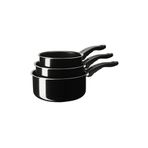 IKEA KAVALKAD Teflon Sos Tenceresi Seti, Siyah, 1X1,5X2 Lt, 3 Parça