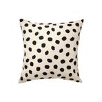 IKEA Kırlent Minder Kılıfı, 50x50 cm, Kırık Beyaz-Siyah Nokta Desenli, Pamuk