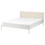 IKEA Kleppstad 160x200 cm Beyaz Bej Çift Kişilik Karyola