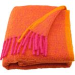 IKEA Klıppoxel Örtü 130 x 170 cm Turuncu Parlak Pembe Yumuşak Dokulu Koltuk ve Yatak Üstü Kullanıma Uygun - Turuncu - Pembe