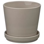 IKEA KLOTLÖNN seramik saksı gri-bej - 50584009