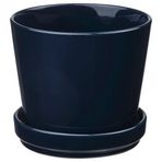 IKEA KLOTLÖNN seramik saksı mavi-siyah - 00584064