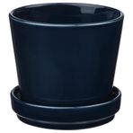 IKEA KLOTLÖNN seramik saksı mavi-siyah - 40584062