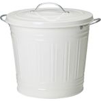 IKEA Knodd Çöp Kutusu 16 Litre, Çelik, Beyaz Renk Kapaklı