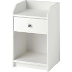IKEA Komodin, Beyaz Renk 40X36 cm 1 Adet Çekmece-2 Adet Açık Depolama Alanı Yatak Odası Mobilyası