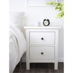 IKEA Komodin-Şifonyer Hemnes Meridyendukkan Beyaz Vernik, 54X66 cm 2 Çekmeceli