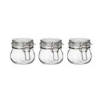 IKEA Korken 3'lü Cam Kavanoz 7 cm Çapında Aroma Koruyucu Kapak ile Şık Tasarım