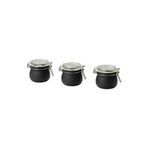 IKEA Korken Kapaklı Cam Kavanoz, 13 cl, Siyah, 3 Adet Set