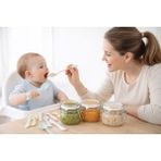 IKEA Korken Vakumlu Mama Kavanozu ve Kaşık Seti - Pastel Renkler