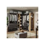 IKEA köşe gardırop koyu gri-meşe görünümlü - 69607459