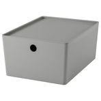 IKEA KUGGIS kapaklı kutu açık gri - 69596762