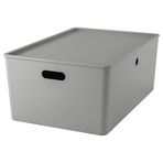 IKEA KUGGIS kapaklı kutu açık gri - 89596761
