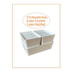 IKEA Kuggıs Kapaklı Kutu Beyaz Set, (3'lü Set)