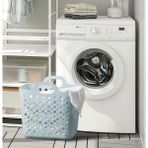 IKEA Kulplu Plastik Çamaşır Sepeti 38X29X36 cm Saplı Büyük Kirli Sepeti Çamaşırlık Sepet Hacim 24 Litre Mavi Renk