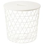 IKEA Kvıstbro Beyaz 44 cm Saklama Bölmeli Sehpa