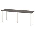IKEA LAGKAPTEN/ADILS 200x60 cm Koyu Gri-Beyaz Çalışma Masası