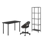 IKEA LAGKAPTEN/ELDBERGET/VITTSJÖ masa, sandalye ve dolap kombinasyonu venge-koyu gri - 99436767