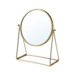 IKEA Lassbyn Gold Dekoratif Masa Makyaj Aynası,Büyüteçli, Altın Rengi