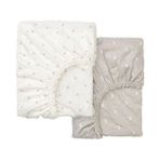 IKEA Lenast Lastikli Bebek Çarşaf Seti, Beyaz-Kahverengi (2li Paket, 60X120 Cm) - 60 x 120 cm