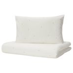 IKEA LENAST nevresim 1 yastık kılıfı, bebek karyolası için, 110x125/35x55 cm, beyaz
