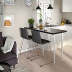 IKEA LILLANAS bar sandalyesi krom kaplama-Gunnared koyu gri - 90534791