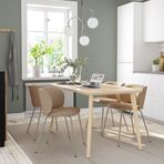 IKEA LISABO/KRYLBO mutfak masası takımı dişbudak kaplama-Tonerud koyu bej - 09535540
